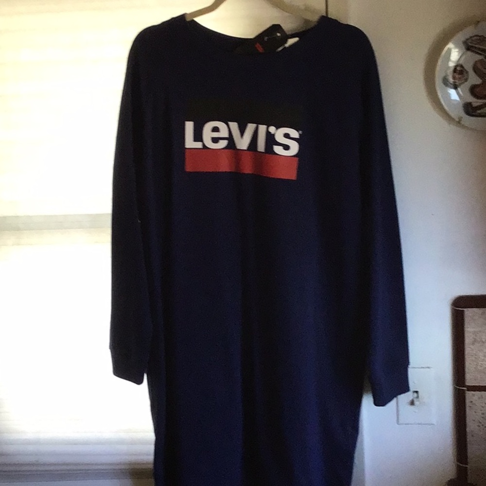 Levi’s sweatshirt dress navy long sleeve new with tag size medium